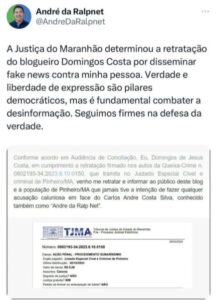 Pré-candidato mentiroso em Pinheiro usa o nome da Justiça para propagar fake news