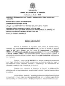 Até que tentaram, mas o TRE mantém a divulgação da pesquisa que mostra ampla liderança de Pedro Medeiros em Afonso Cunha