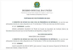 De Secretário Executivo, Hildo Rocha é rebaixado para assessor do ministério das Cidades