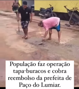 VÍDEO DO DIA: povo tapa buracos e cobra ressarcimento de Paula Azevedo