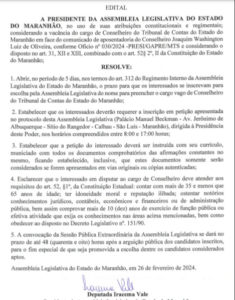 AL abre prazo para inscrições de candidatos a vaga no TCE