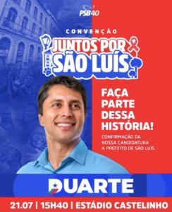 Com 12 partidos, Duarte realiza convenção no domingo