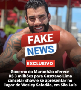 CHECAMOS! É fake que Gusttavo Lima substituirá Safadão na Expoema