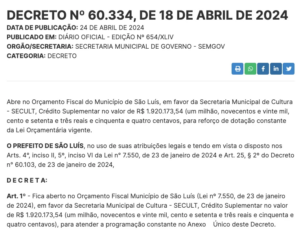 Gestão Braide paga mais R$ 1,9 milhão ao instituto Juju e Cacaia