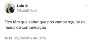 Após decisão do STF que atinge imprensa, internet resgata fala de Lula sobre regulação da mídia