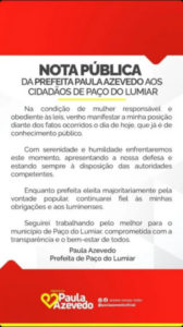 Paula da Pindoba diz que enfrentará afastamento ‘com serenidade e humildade ‘