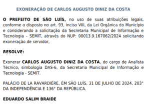 Servidor dono de veículo encontrado com dinheiro no Renascença é exonerado