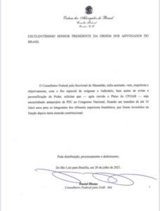 Advogado do MA propôs em 2021 mandato fixo para ministro do STF