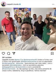 Em meio a crise de dinistas, Cappelli deseja ‘sabedoria, força e paciência’ a aliados de Brandão e Camarão