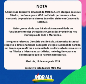 Em meio a polêmica, MDB estadual diz que apoio a Braide será definido após eleição interna