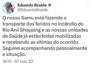 Eduardo Braide acompanha de perto situação das vítimas de incêndio no Rio Anil Shopping…