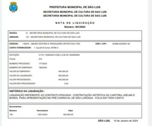 Prefeitura de São Luís pagou R$450 mil por show de Joelma e R$300 mil para o Chicabana que não se apresentou
