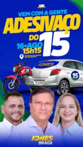 Eleições 2024: Jones Braga inicia campanha hoje com adesivaço em Nina Rodrigues