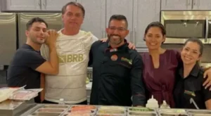 Festa com pizza para Bolsonaro e Michelle nos EUA…