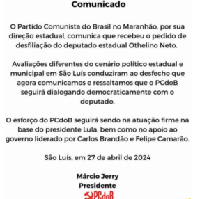Othelino Neto sai do PCdoB apontando ser oposição ao governo Brandão