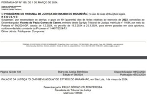 Paulo Velten suspende férias de desembargador após vazamento no caso Tigrinho…