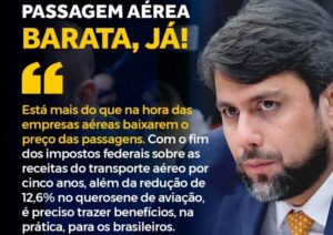 Após fim de impostos, Pedro Lucas cobra redução imediata no preço de passagens aéreas…