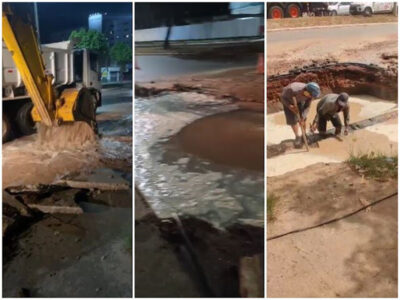 Assista! Prefeitura rompe adutora na Av. Guajajaras e prejudica abastecimento de água em vários bairros de São Luís