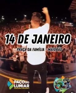 Paço do Lumiar: Desembargador cita calamidade pública e cancela show de aniversário do município
