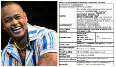 R$ 500 mil para Léo Santana se apresentar no Cidade do Carnaval