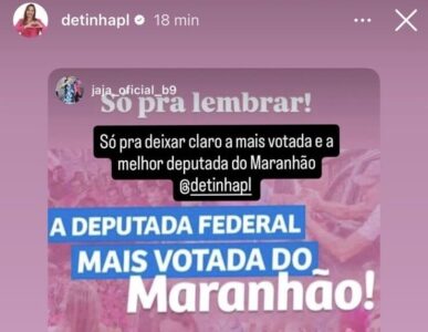 Após perder comando do PL Mulher, Detinha alfineta: “mais votada”