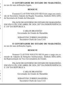 Provável vice em Imperatriz, Clayton Noleto assume novo cargo no Governo