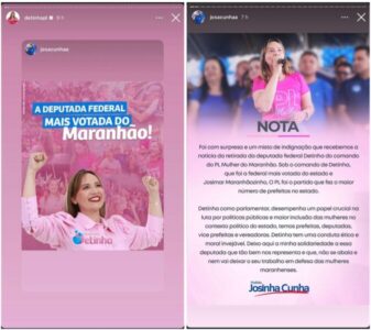 Após perder comando do PL Mulher, Deputada Detinha sente o golpe e manda aliados assinarem carta de repúdio
