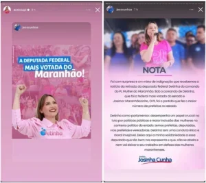 Após perder comando do PL Mulher, Deputada Detinha sente o golpe e manda aliados assinarem carta de repúdio