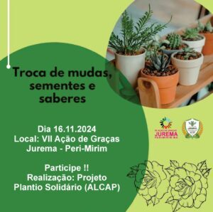 ALCAP realizará quarta edição da feira de troca de mudas, sementes e saberes em Peri-Mirim
