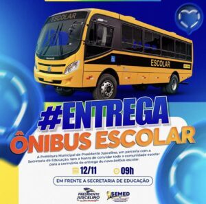 Gestão de Pedro Paulo em Presidente Juscelino entregará mais um ônibus escolar para a educação