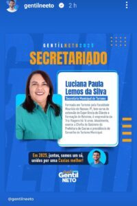 Gentil Neto anuncia a secretária de Turismo para sua futura gestão em Caxias