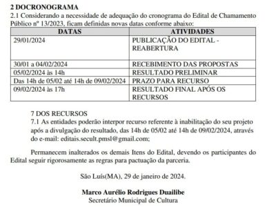 Expira prazo para divulgação de resultado preliminar sobre chamamento para o Carnaval de São Luís