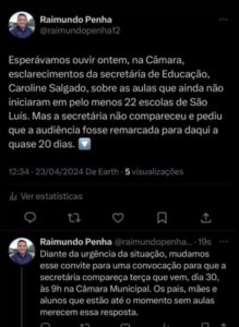 Câmara convoca secretária de Educação para esclarecer sobre paralisação de escolas em São Luís