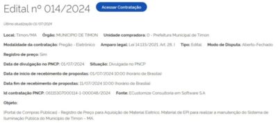 Prefeita de Timon pretende gastar mais de R$ 13 milhões com EPIs e manutenção de iluminação