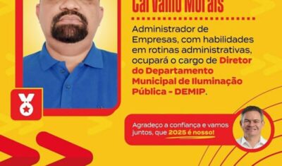 Prefeito Rafael anuncia Dalmo Diego como diretor do DEMIP