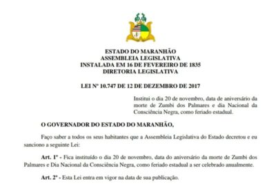 Dia da Consciência Negra deveria ser feriado no Maranhão desde 2018
