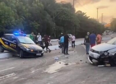 Motorista fura barreira da SMTT e atropela agente, em São Luís