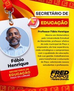 Paço do Lumiar: Fred Campos revela primeiro secretário de sua gestão após eleição
