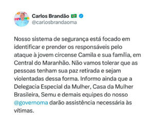 Governador Carlos Brandão anuncia providências contra crime bárbaro em Central do Maranhão