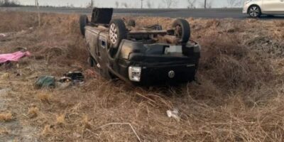 Policial militar morre após carro sair da pista e capotar em Campo de Peris