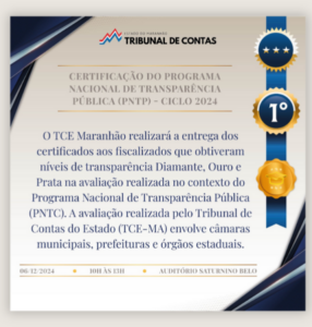TCE-MA premiará melhores Portais de Transparência com Selos Diamante, Ouro e Prata na próxima sexta-feira
