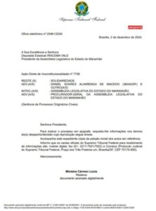 Carmem Lúcia já notificou Assembleia sobre ação no STF…