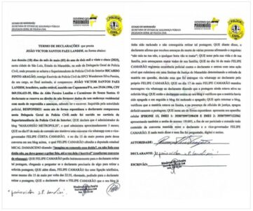 Camarão ligou chorando pedindo para retirar a “matéria dos prints” do ar, diz blogueiro em depoimento à Polícia
