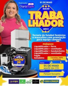 Clara Prado da Ração promove grande evento no Dia do Trabalhador com show de prêmios, bingo gratuito e torneio de futebol