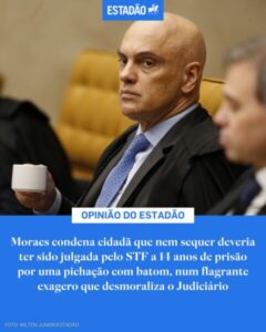 Estadão diz que decisão de Moraes contra Débora dos Santos ‘não é justiça’
