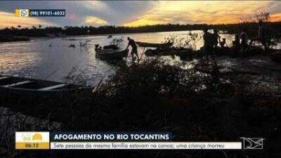 Criança morre e quatro pessoas desaparecem após embarcação virar no MA