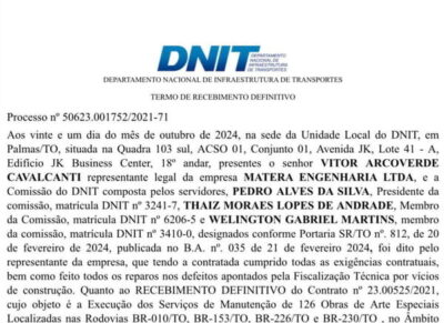 Fiscais do Dnit aprovaram obra 2 meses antes de ponte cair; veja