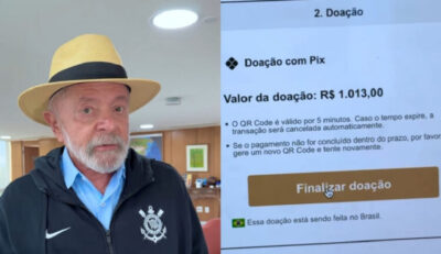 VÍDEO! Lula faz Pix de doação ao Corinthians para desmentir notícia falsa sobre taxação