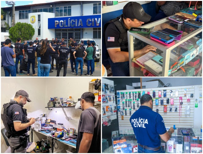 Lojas são alvos de operação contra venda de celulares roubados em São Luís