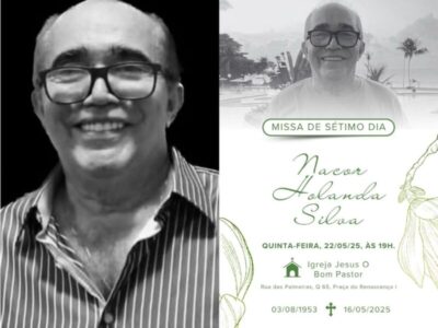 Missa de sétimo dia de Nacor Holanda será nesta quinta-feira, em São Luís